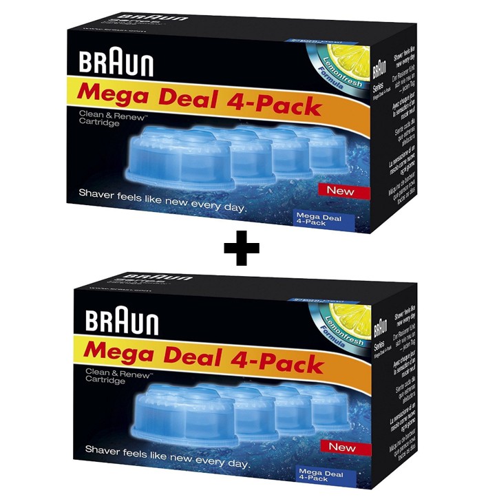 Braun Clean and Renew (1+1) 8 Pack , Cartridge, Refill, Replacement Cleaner  CCR4 | Shopee Singapore