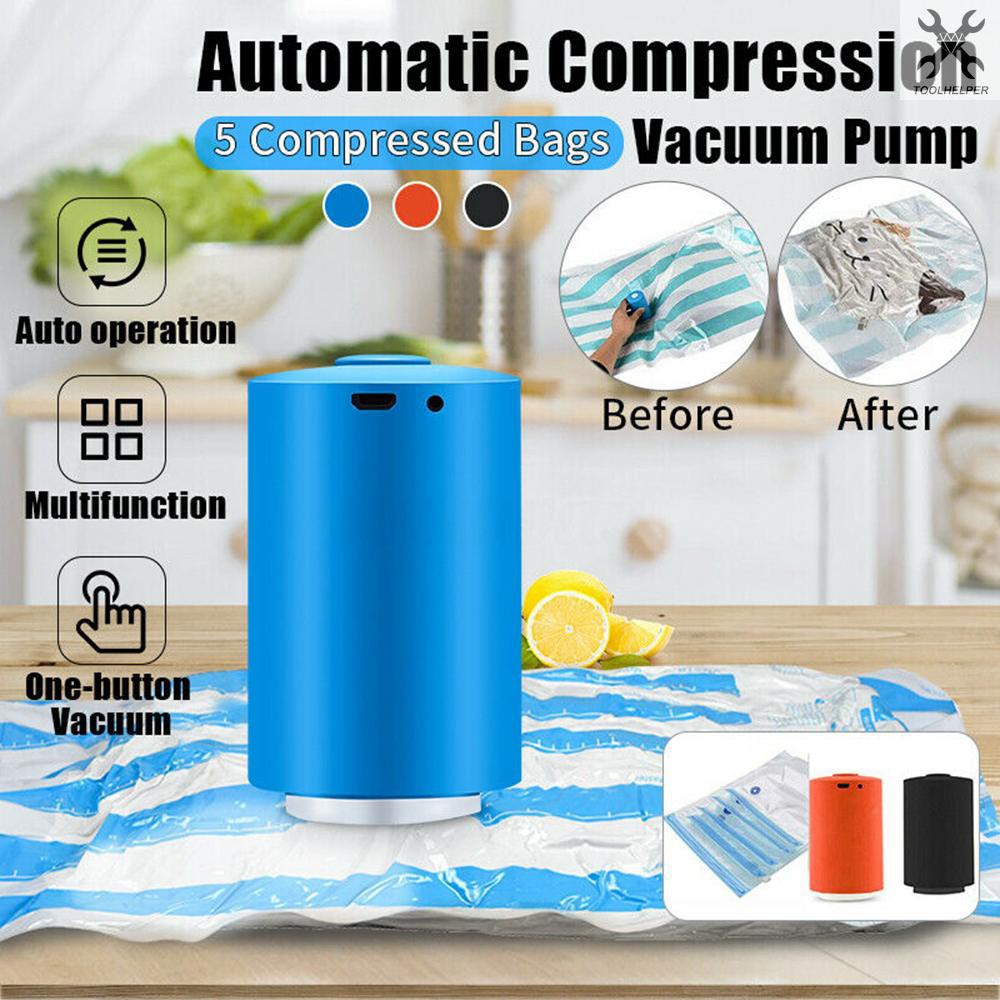 5pcs Set Vacuum Storage Bags Transparent Space Saver Seal Bag For