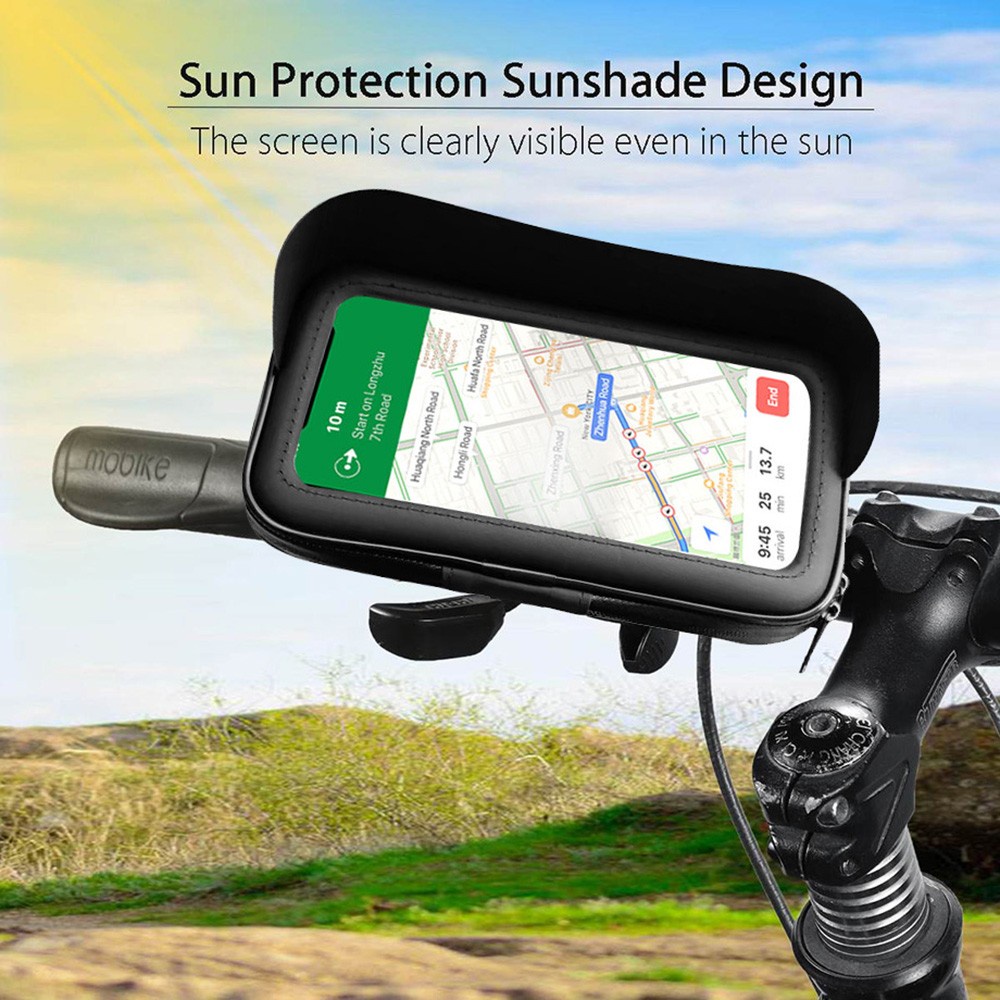 Waterproof Bicycle Motorcycle Phone Holder Rotatable Phone Case 6.5-7 Inch Touch Phone Holder