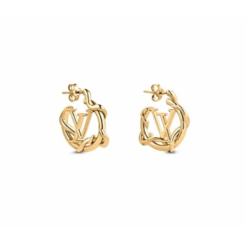 Louis Vuitton Louise Hoop Earrings Gold 471398