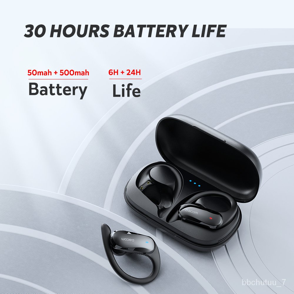 DACOM ATHLETE TWS Bluetooth Earbuds Bass True Wireless Stereo Earphones Sports Headphones Ear Hook for Android iOS Wate