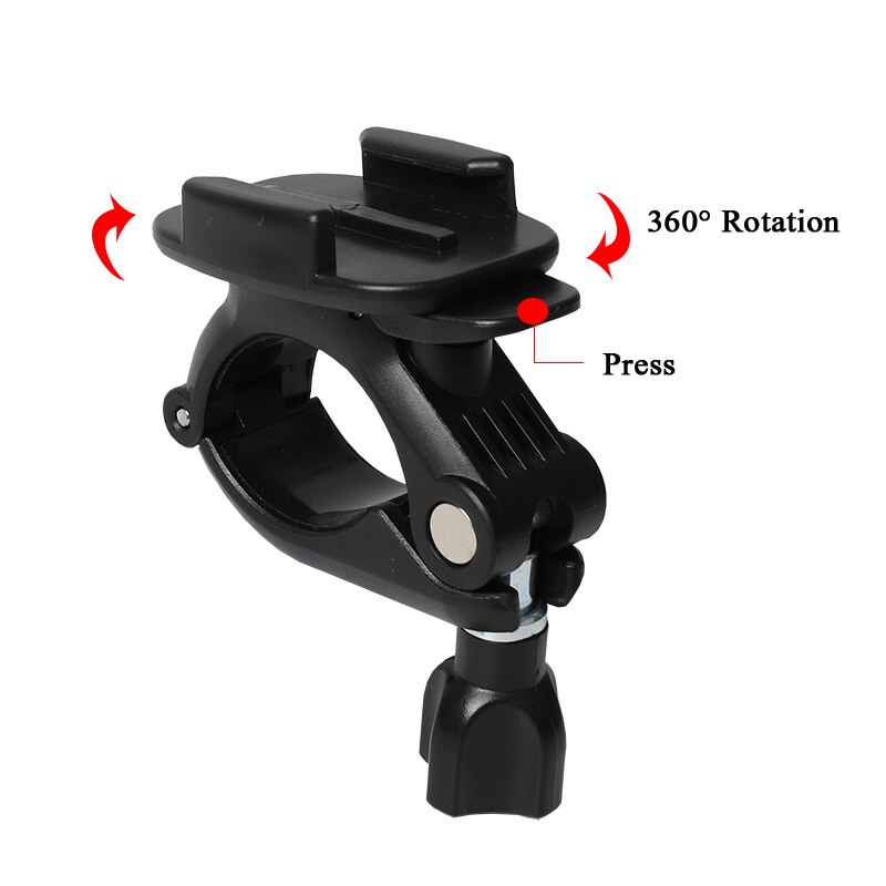 PULUZ Motorcycle Fixed Holder Mount Black DJI OSMO Action and Other Action Cameras Aluminum Alloy Moto Mirror/Pinch bolt Mount Clip for GoPro HERO Max 9 8 7 6 5 4 3 Session 3+ 2 