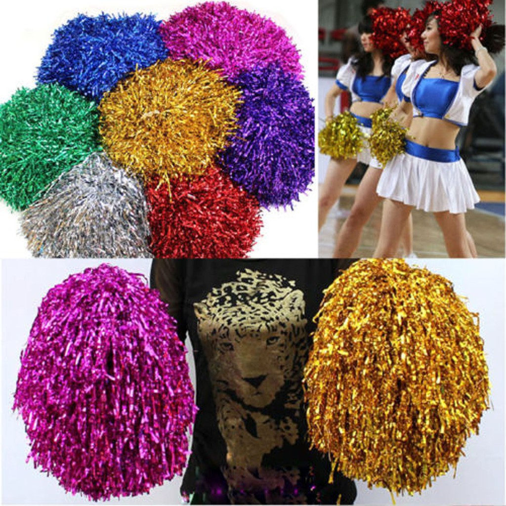 New Pom Poms Pair Cheerleader Cheerleading Cheer Pom Pom Dance Party