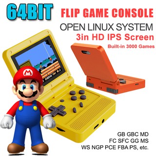 New Console Docks S100 Gameboy 3 Percent Camshield IPS Flip Handheld Wirne 3000 EYE Console 16 GB Simulators Retro Mario