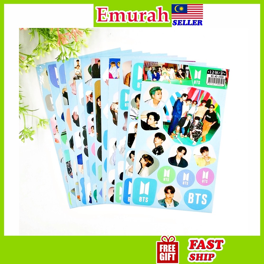 Photo Sticker 2 Or 12 Sheets Bts Dynamite Blackpink Exo Twice Seventeen Got7 Shopee Singapore