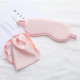 Two-pieces Silk Eye Mask and Cloth Bag Set Portable Shading Sleeping Eye Patch