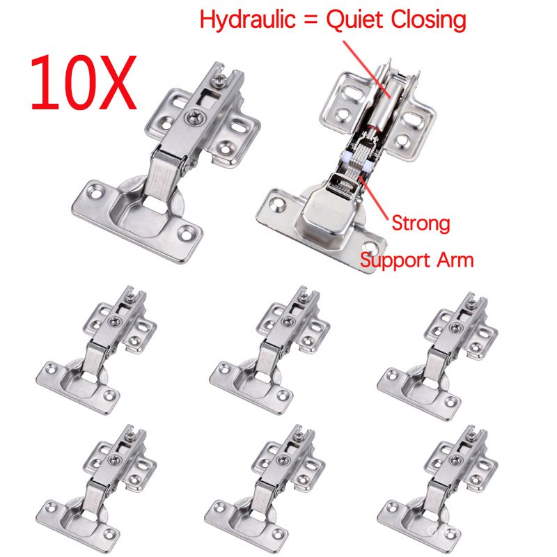 10 Pieces Hinge Stainless Steel Soft Close with Hydraulic