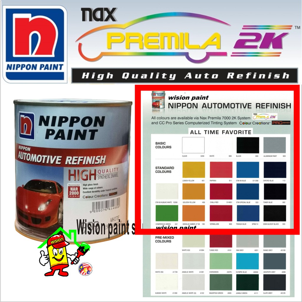 1l 1 Liter Nippon Paint Automotive Refinish 1 Liter Cat Kereta Nippon D Wpc Auat Shopee Singapore