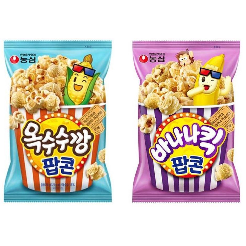Nongshim pop corn banana kick, corn gang pop corn 70g Shopee Singapore