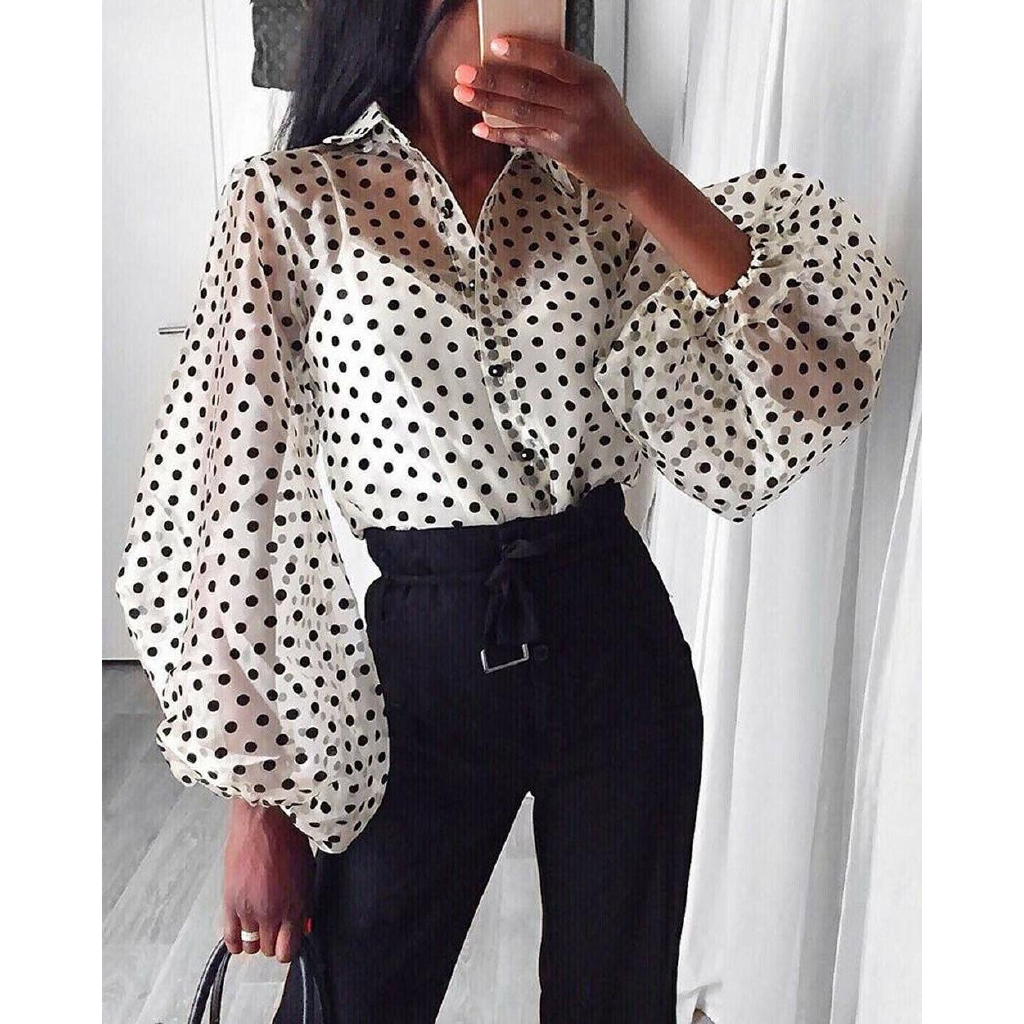 lace polka dot top