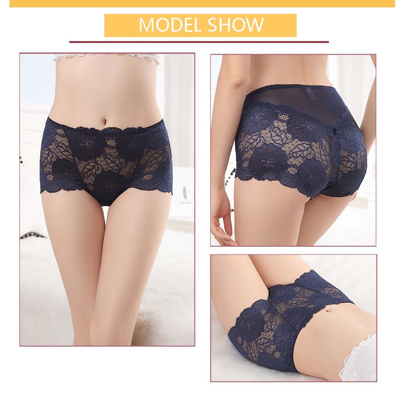[MXXL]Size Women's High Waist Sexy Plus Size Panties Rose Large Version Underwear Shopee