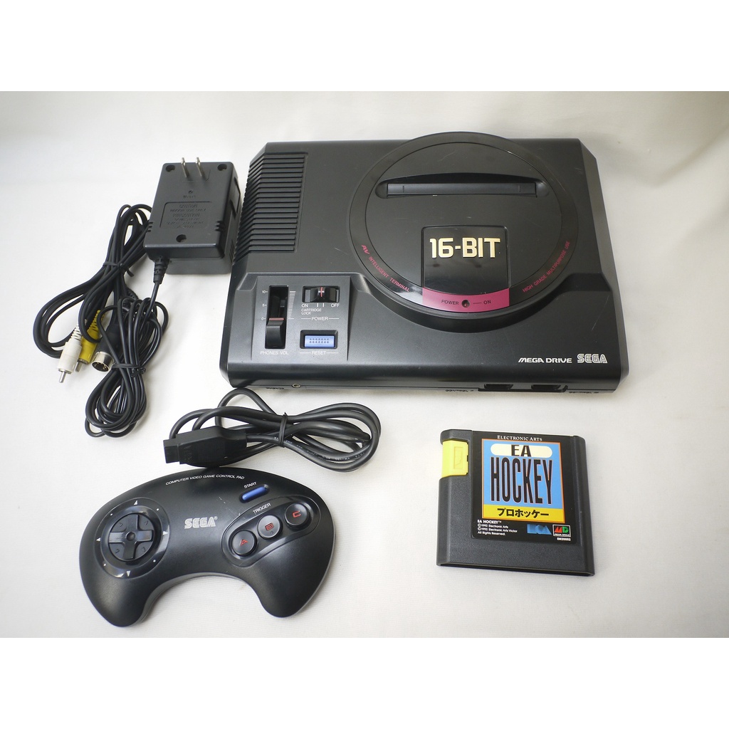 Used Sega Mega Drive HAA-2510 Console GAME SYSTEM EA HOCKEY With game ...