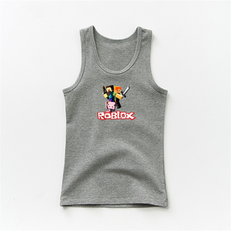 Minecraft Kids Cotton Vest Roblox Baby Boys T Shirt Sleeveless Casual Vests Shopee Singapore - roblox sleeveless tee set babies kids boys apparel on