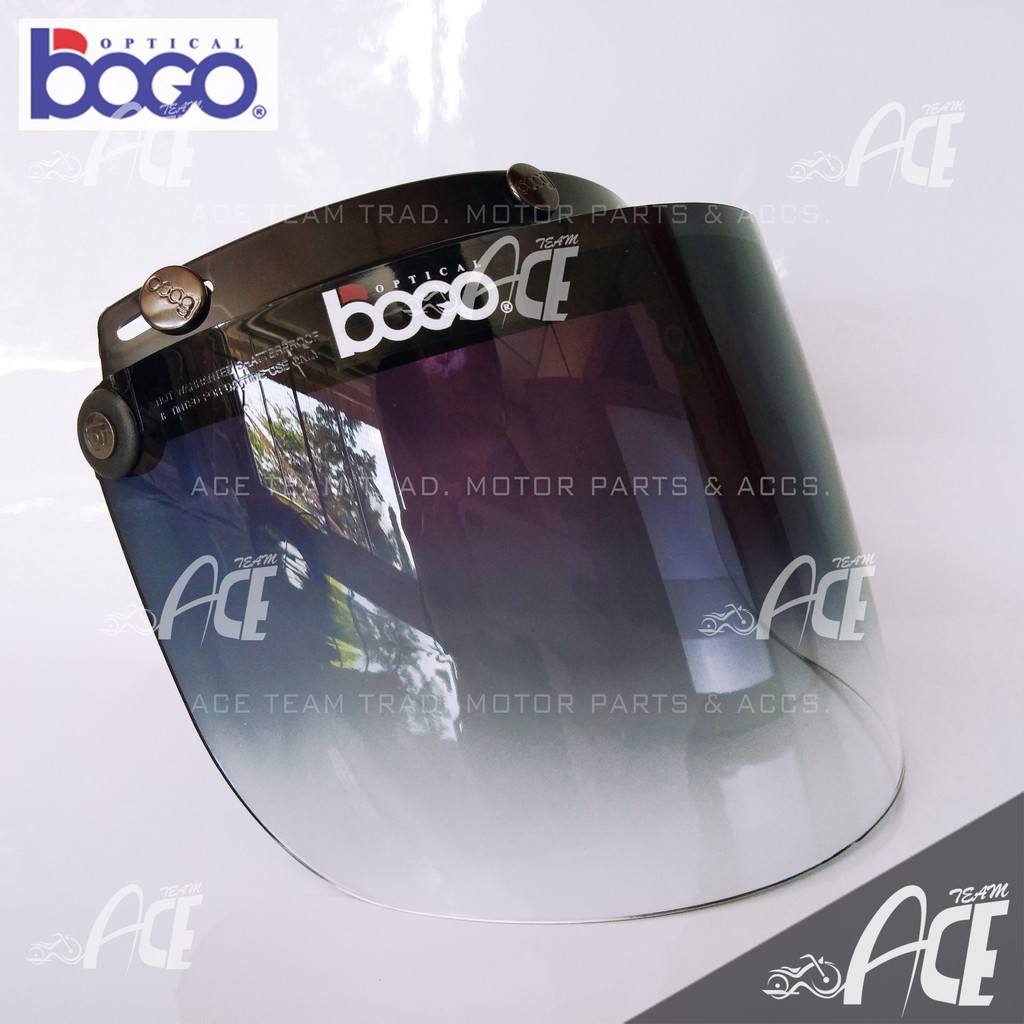 BOGO Helmet Visor 2 Tone Colour 3 Buttons [Day and Night Use] [with