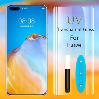 UV Liquid Full Cover Glue Screen Protector Tempered Glass for Huawei P40 P30 Pro P20 Lite Mate 20 30