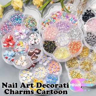 MIHAN DIY Manicure Nail Art Decorations Charms Cartoon Cute Lollipop Mix Colors Mini Aurora Bear Rhinestone Pearl 3D Jelly Nail Accessories Bead Butterfly Candy