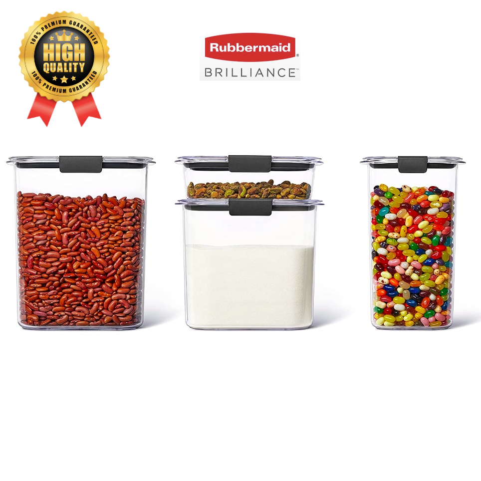 Rubbermaid Brilliance Pantry Airtight Food Storage Container, Set, 4