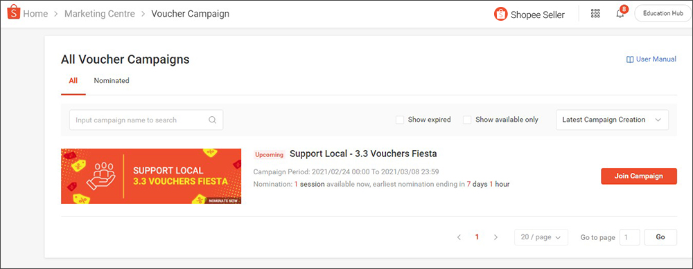 Voucher Campaign | MY Seller Education [Shopee]