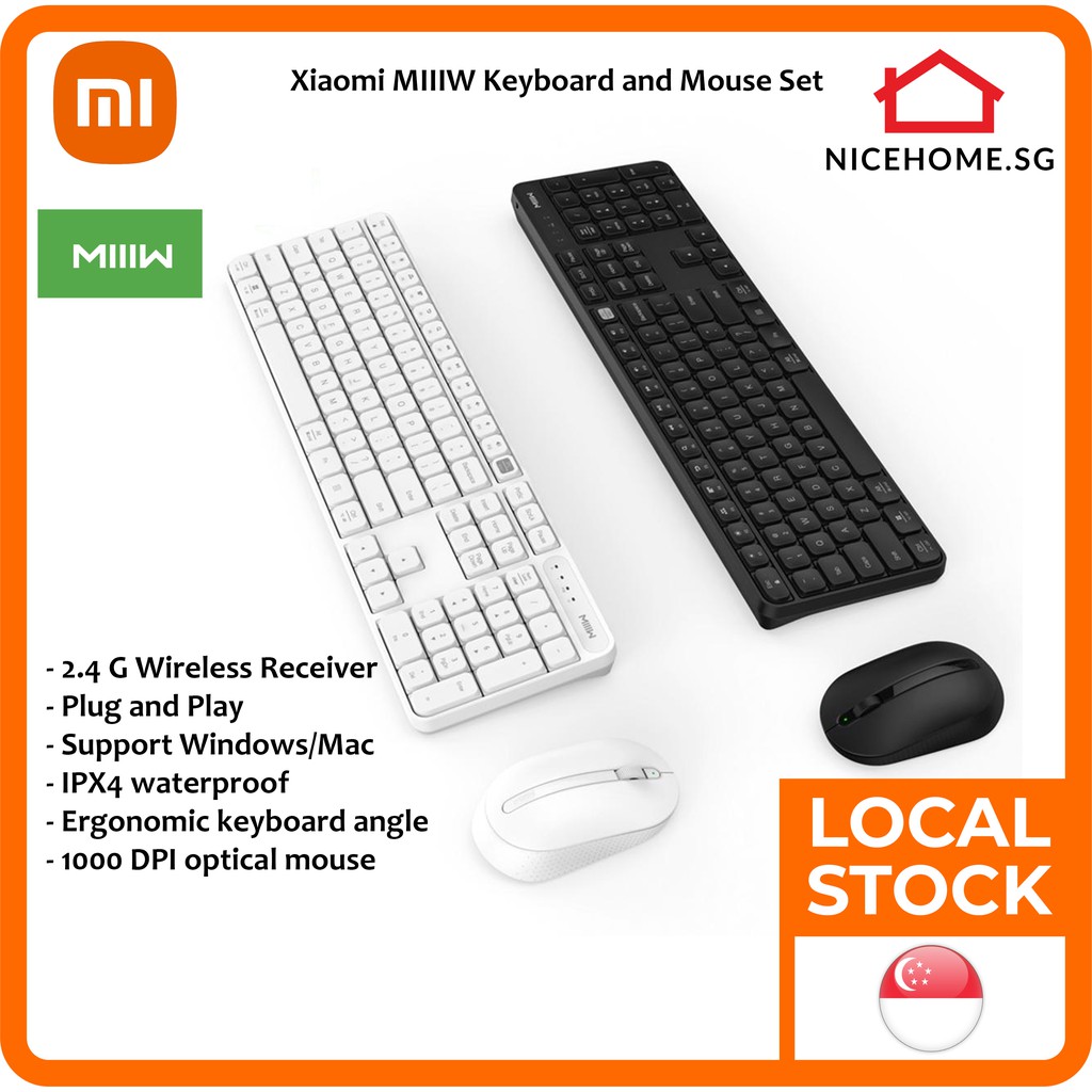 Xiaomi MIIIW Wireless 2.4GHz Keyboard and Mouse Set Black/White