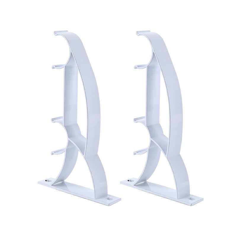 Double Rod Holder Curtain Pole Bracket Heavy Duty Metal Aluminum