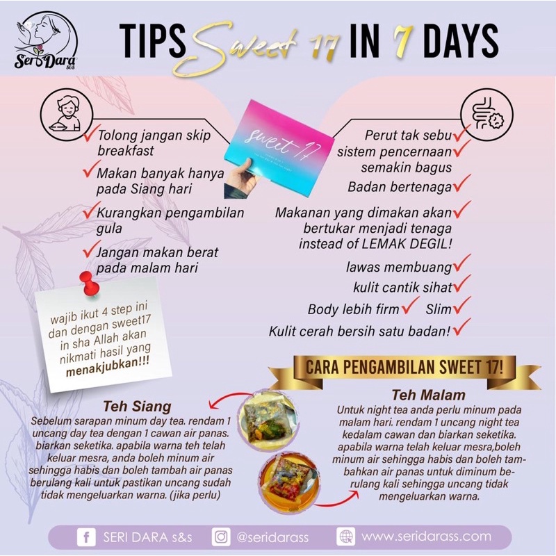 Sweet 17 Seridarass Freegift Jovian Mask Teh Detox Slimming Beauty Skin Seridara Shopee Singapore