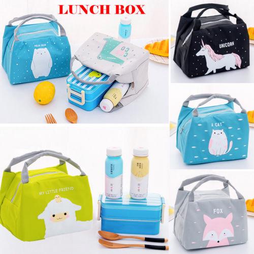 Image of W✧✧New cute animal portable insulated canvas cool picnic lunch bag hot food