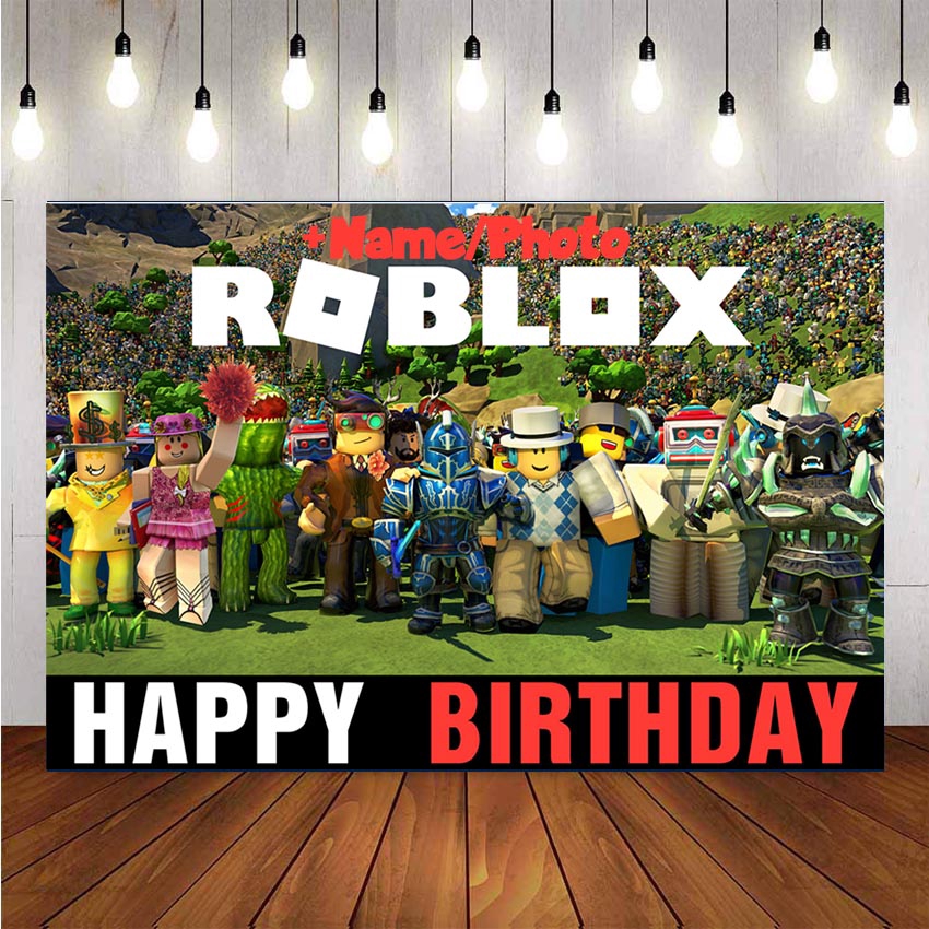 New Design Roblox Backdrops For Photo Studio Boys Game Theme Birthday Party Photography Backgrounds Custom Photocall Supplier Custom Name Photo Shopee Singapore - roblox hole in floor game