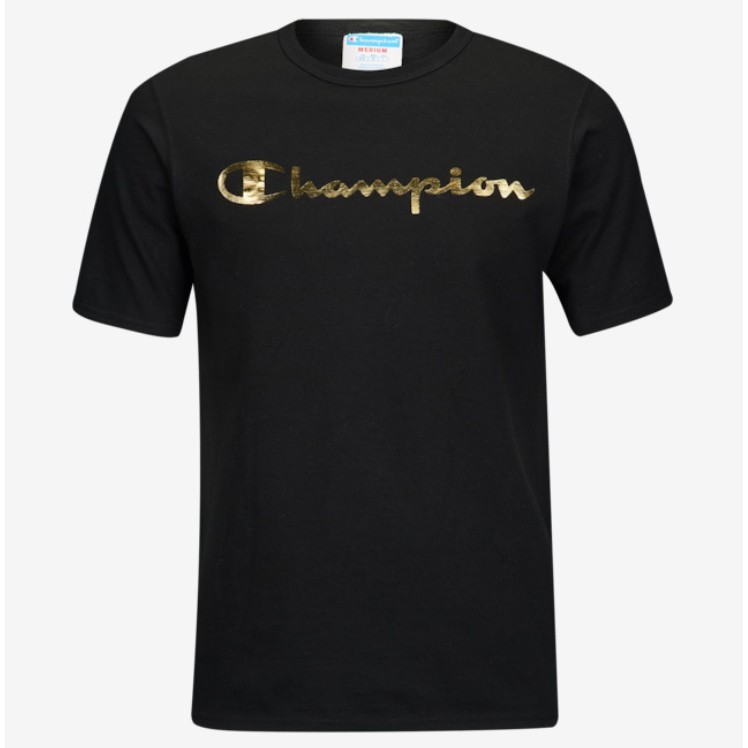 champion shirt black and gold