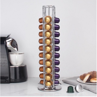 Nespresso Capsule Stand 360° Rotating Steel Holder Store 40pcs Pods