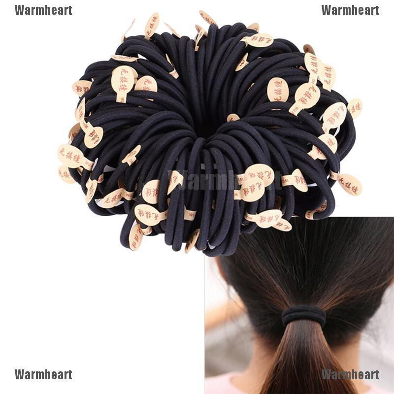 Warmheart 10pcs Black Colors Rope Elastics Hair Ties 4mm Thick