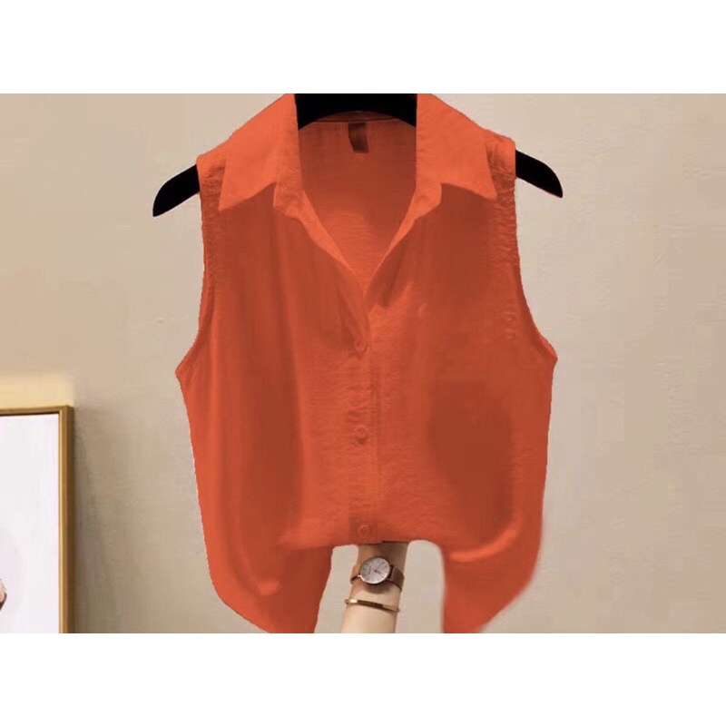 Sleeveless polo with collar pamela