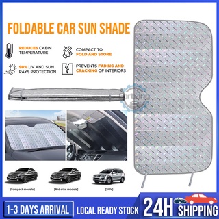 [Shop Malaysia] foldable sunshade windscreen windshield sun shade car sun protection front car reflective shade sun visor 遮陽板汽車