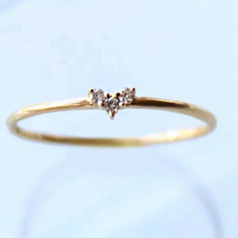 Image of brisky 14K Gold Ring Red Stone Heart Shape Diamond Rings Women Small Simple Cute Ring #1
