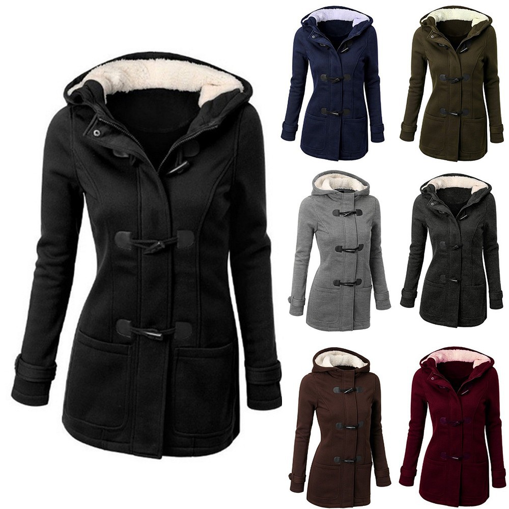 womens black winter coat with hood