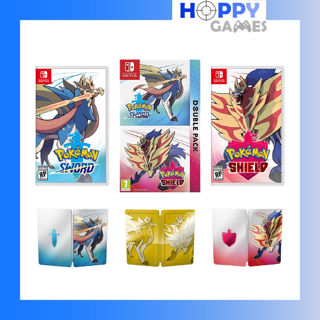 Us Eng Asia Pokemon Sword Shield Duo Double Pack Steelcase Steelbook Nintendo Switch Pokèmon