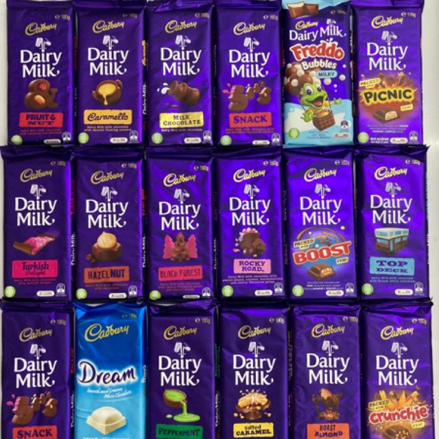 Cadbury Dairy Milk Chocolate Bar 180gm Made In Australia 🇦🇺 | Shopee ...