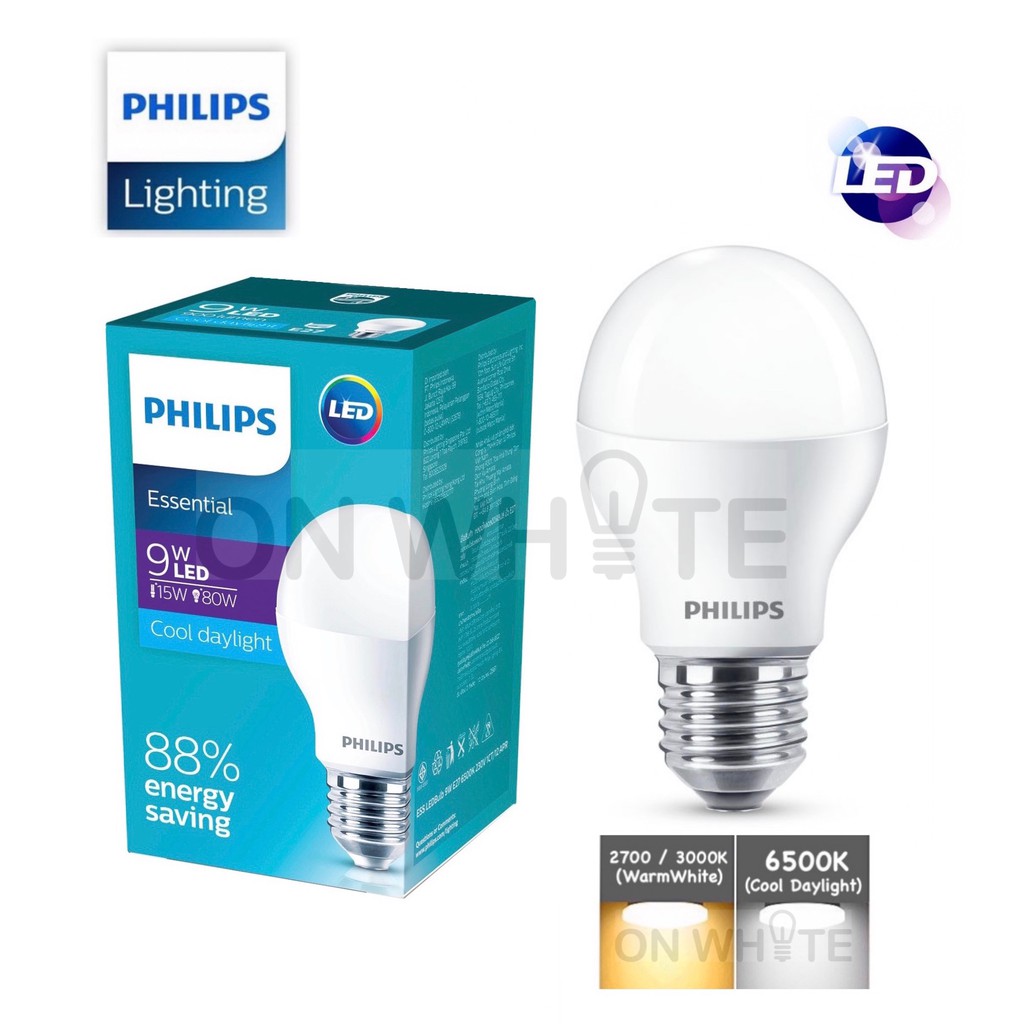 finish Agree with Specificity PHILIPS LED Bulb 9W E27 Essential 3000K / 6500K - WarmWhite / Cool Daylight  | Shopee Singapore