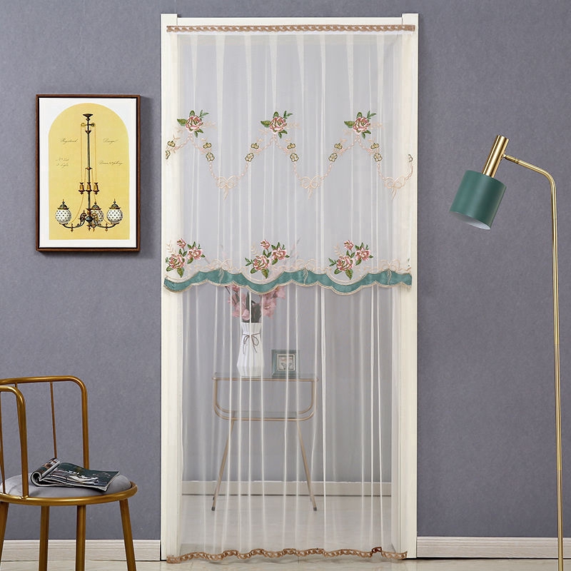 Velcro Fabric Door Curtain Antimosquito Yarn Lace Curtain Living Room