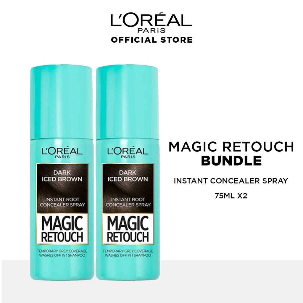 Bundle of 2] L'Oreal Paris Magic Retouch Instant Colour Spray/Concealer  (For Grey Hair Coverage) | Shopee Singapore