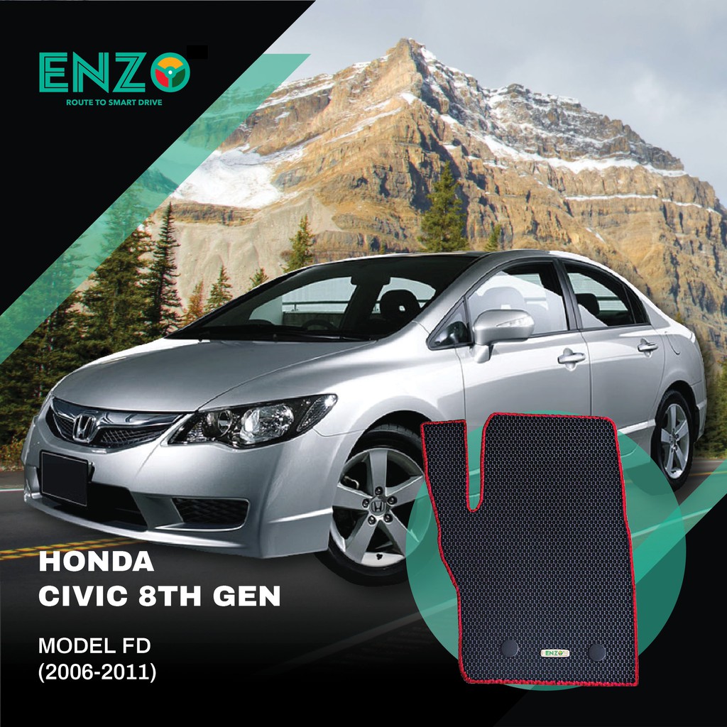 Enzo Car Mat Honda Civic 8th Gen Model Fd 06 11 Shopee Singapore