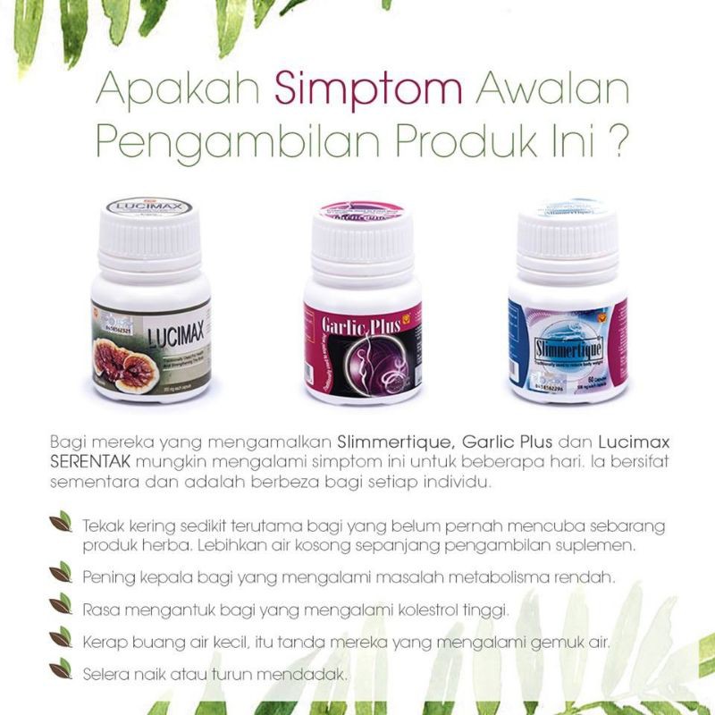 Set Kurus Sendayu Tinggi Lucimax Slimmertique Garlic Plus Shopee Singapore