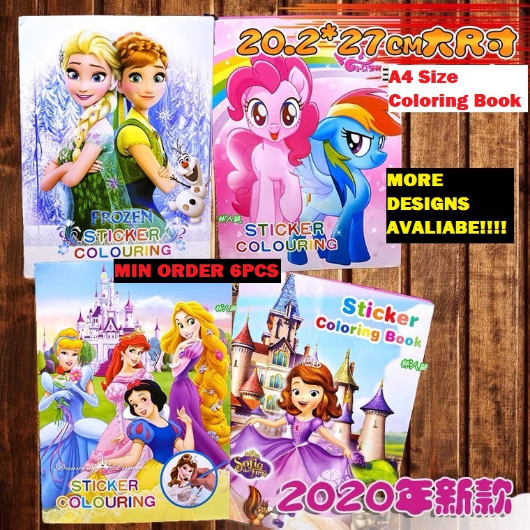 A4 Sticker Coloring Activity book for children Cartoon | Shopee Singapore