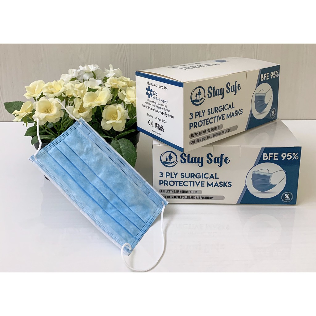 [BUY 1 BOX GET 1 BOX FREE!] ASTM F2100 & EN14683 CERTIFIED Stay Safe 3