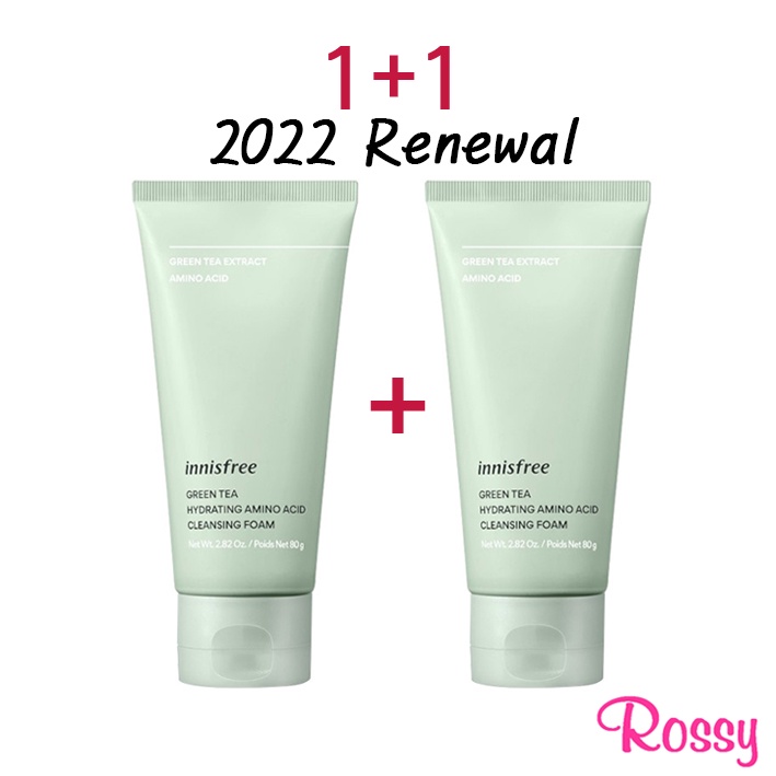 Innisfree Green Tea Hydrating Amino Acid Cleansing Foam 150ml X2 (2022