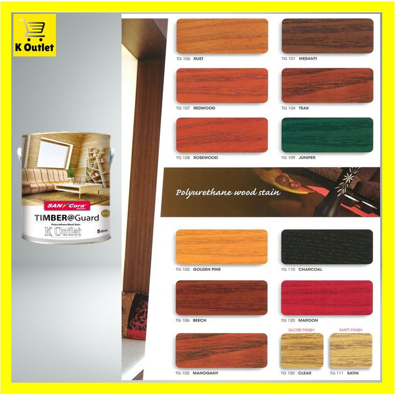 1 Liter Sancora Timber Guard Polyurethane Wood Stain Varnish Wood Shellac Syelek Kayu Berus Syelek Shopee Singapore