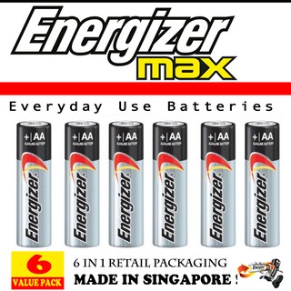 6 x Energizer Max AA / AAA Alkaline Batteries