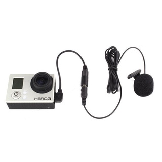 3.5mm Active Clip Microphone with Mini USB Audio Adapter Mic Cable for Gopro Hero 3 3+ 4 Action Camera Accessories Kit