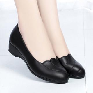 black office work shoes
