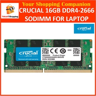 Crucial 16GB DDR4 2666MHz CL19 1.2V CT16G4SFRA266 Non-ECC SODIMM SO-DIMM Laptop RAM 2666 Notebook Memory Lifetime Wty