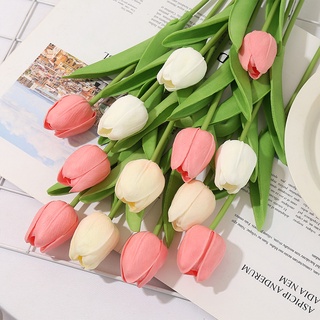 10pcs/Bunch Tulip Artificial Flowers Plants Latex Real Touch Party Wedding Bouquet Home Decor #4